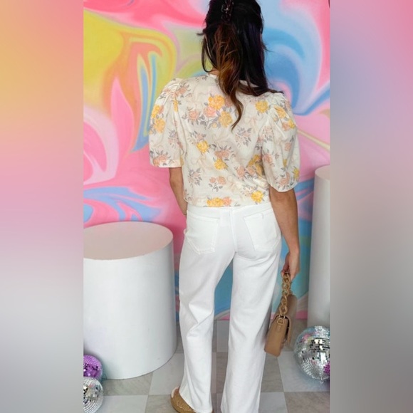 Just Black Denim White High Waist Wide Leg Jeans Size 28 - Picture 3 of 5